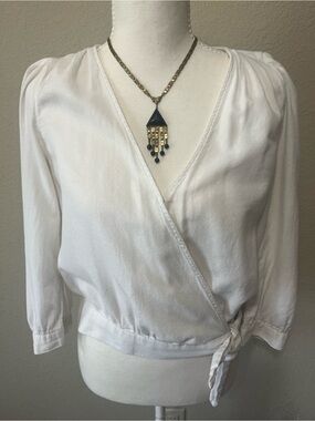 Madewell Women’s White Wrap-Front Blouse